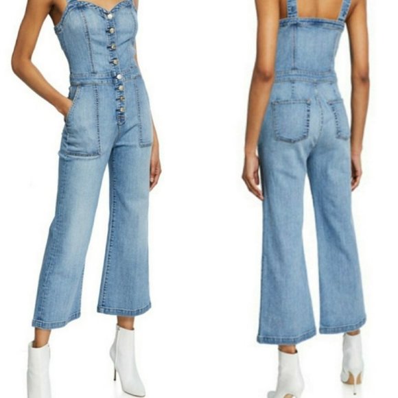 7 for all mankind Corset Whitney Denim Playsuit NWT $289 - Picture 2 of 5